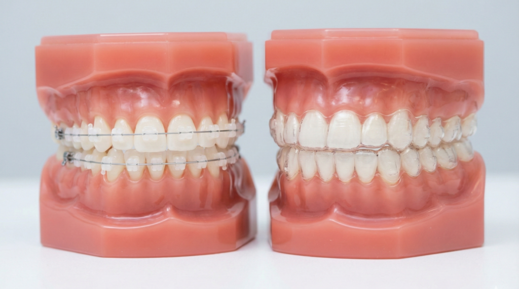 Porównanie czasu leczenia ortodontycznego — metody ortodontyczne (Invisalign a aparat stały)