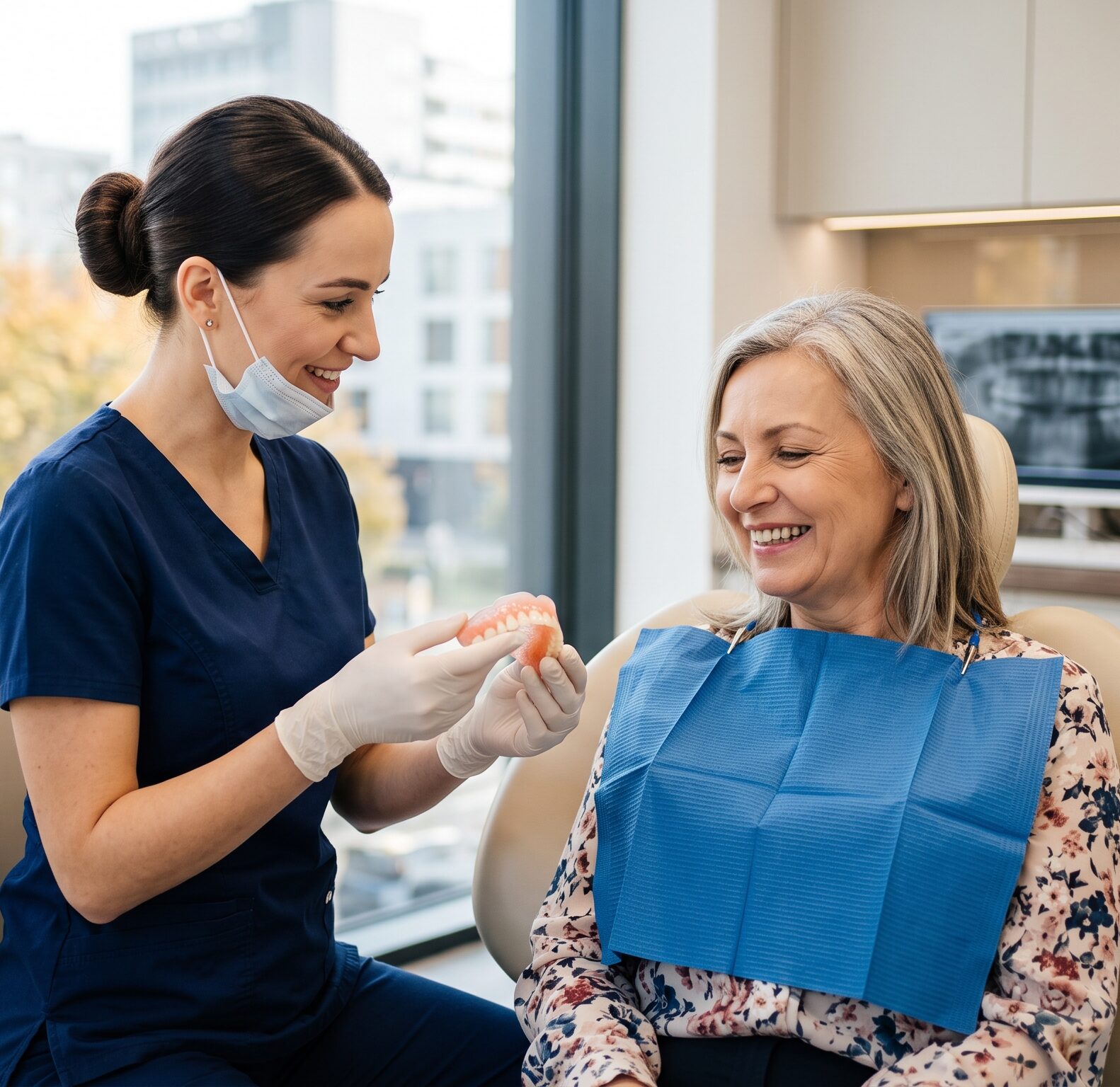 Immediate dentures after tooth extraction — the first six weeks